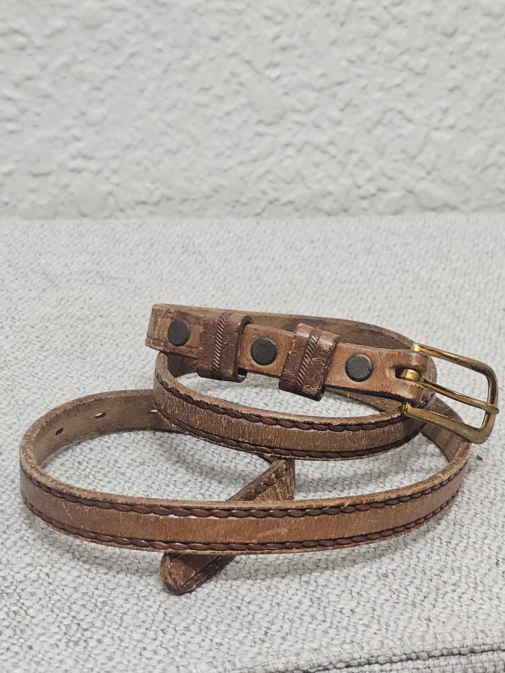 Justin Fort Worth Brown Leather Wrap Belt | Distressed Western Double Wrap Belt